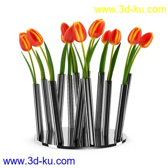 花卉模型合集,牵牛花,玫瑰,蝴蝶兰,水仙花,菊花,玻璃花瓶,陶瓷花瓶,花樽,君子兰等花模型20个的图片