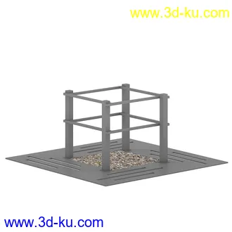 街道设施,公共物品,石椅,长椅,圆形椅子,垃圾桶,灯柱,街灯,路灯,防护栏,格子地面,围栏等模型41个的图片28