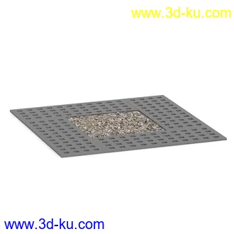 街道设施,公共物品,石椅,长椅,圆形椅子,垃圾桶,灯柱,街灯,路灯,防护栏,格子地面,围栏等模型41个的图片30