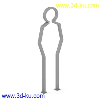 街道设施,公共物品,石椅,长椅,圆形椅子,垃圾桶,灯柱,街灯,路灯,防护栏,格子地面,围栏等模型41个的图片36