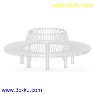 街道设施,公共物品,石椅,长椅,圆形椅子,垃圾桶,灯柱,街灯,路灯,防护栏,格子地面,围栏等模型41个的图片40