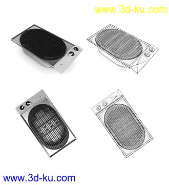 厨房设备,厨房电器,吊灯,抽油烟机,电磁炉,扫地机,洗地机,烤箱,烘焙机,消毒碗柜,冰柜,洗碗槽等模型25个的图片15