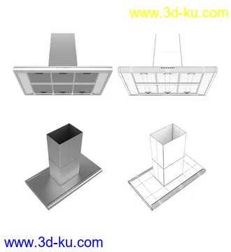 厨房设备,厨房电器,吊灯,抽油烟机,电磁炉,扫地机,洗地机,烤箱,烘焙机,消毒碗柜,冰柜,洗碗槽等模型25个的图片20