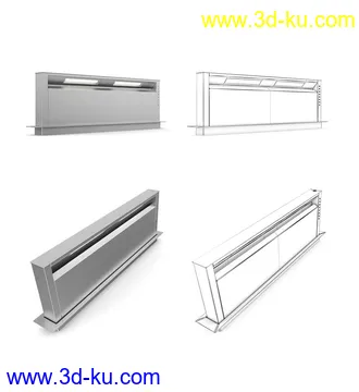 厨房设备,厨房电器,吊灯,抽油烟机,电磁炉,扫地机,洗地机,烤箱,烘焙机,消毒碗柜,冰柜,洗碗槽等模型25个的图片22