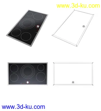 厨房设备,厨房电器,吊灯,抽油烟机,电磁炉,扫地机,洗地机,烤箱,烘焙机,消毒碗柜,冰柜,洗碗槽等模型25个的图片25