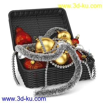 圣诞节物品,花环,彩带,圣诞饰品,圣诞树,铃铛,礼物合,巧克力,蜡烛,圣诞挂饰,装饰品等模型30个的图片11