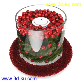 圣诞节物品,花环,彩带,圣诞饰品,圣诞树,铃铛,礼物合,巧克力,蜡烛,圣诞挂饰,装饰品等模型30个的图片12