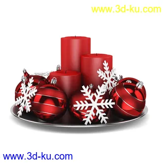 圣诞节物品,花环,彩带,圣诞饰品,圣诞树,铃铛,礼物合,巧克力,蜡烛,圣诞挂饰,装饰品等模型30个的图片16