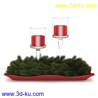 圣诞节物品,花环,彩带,圣诞饰品,圣诞树,铃铛,礼物合,巧克力,蜡烛,圣诞挂饰,装饰品等模型30个的图片19