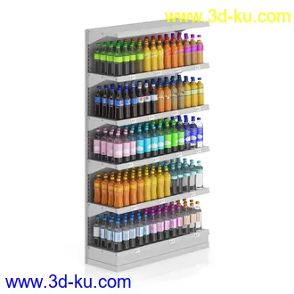 超市设施模型,货架,商品,衣服,水果,蔬菜,小推车,手拉车,冰柜,衣架等模型25个的图片5