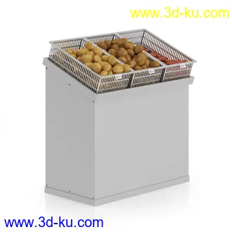 超市设施模型,货架,商品,衣服,水果,蔬菜,小推车,手拉车,冰柜,衣架等模型25个的图片15
