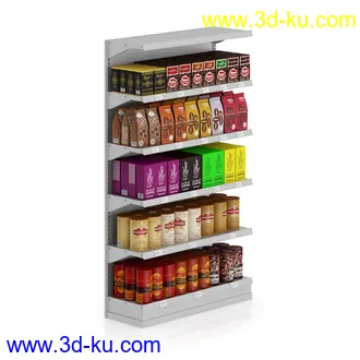 超市设施模型,货架,商品,衣服,水果,蔬菜,小推车,手拉车,冰柜,衣架等模型25个的图片22