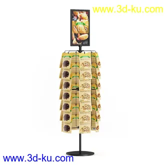 超市货物模型,百货,零售商品,日用商品,水果,面包,书籍,货架,冷饮,收银台,不锈钢栏杆,购物篮子等模型31个的图片
