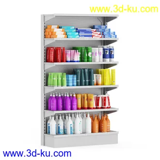 超市货物模型,百货,零售商品,日用商品,水果,面包,书籍,货架,冷饮,收银台,不锈钢栏杆,购物篮子等模型31个的图片13