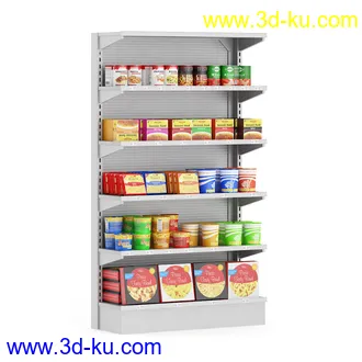 超市货物模型,百货,零售商品,日用商品,水果,面包,书籍,货架,冷饮,收银台,不锈钢栏杆,购物篮子等模型31个的图片24
