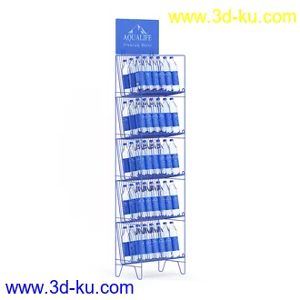 超市货物模型,百货,零售商品,日用商品,水果,面包,书籍,货架,冷饮,收银台,不锈钢栏杆,购物篮子等模型31个的图片31