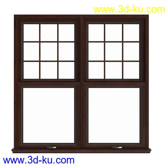 窗模型合集,一格窗,两格窗,四格窗,平开窗,推拉窗,悬窗,立转窗,铝合金窗,天窗等模型51个的图片29