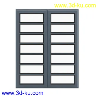 窗模型合集,一格窗,两格窗,四格窗,平开窗,推拉窗,悬窗,立转窗,铝合金窗,天窗等模型51个的图片43