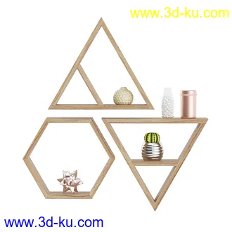 装饰品,木制装饰品,画,花瓶,木架,盆景,树根,墙壁柜等室内装饰模型21个的图片