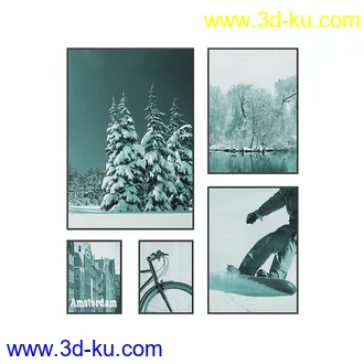 装饰品,木制装饰品,画,花瓶,木架,盆景,树根,墙壁柜等室内装饰模型21个的图片