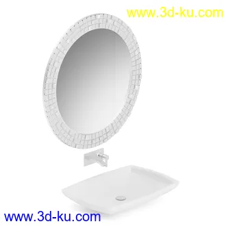 卫浴物品,洗脸盆,陶瓷盆,洗手盆,马桶,沐浴间,水龙头,镜子,洗衣机等卫浴模型26个的图片