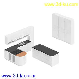 厨房家具模型合集,组合柜,厨柜,组合家具等模型21个的图片3