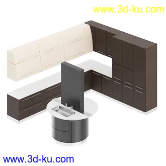 厨房家具模型合集,组合柜,厨柜,组合家具等模型21个的图片