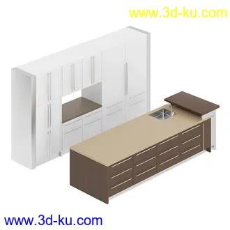 厨房家具模型合集,组合柜,厨柜,组合家具等模型21个的图片