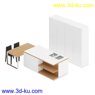 厨房家具模型合集,组合柜,厨柜,组合家具等模型21个的图片