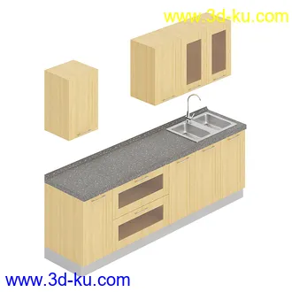 厨房家具模型合集,组合柜,厨柜,组合家具等模型21个的图片