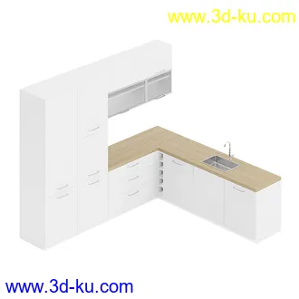 厨房家具模型合集,组合柜,厨柜,组合家具等模型21个的图片