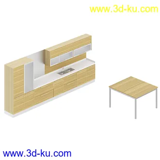 厨房家具模型合集,组合柜,厨柜,组合家具等模型21个的图片