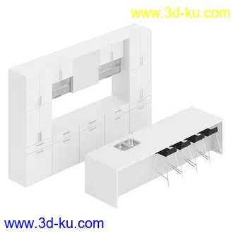 厨房家具模型合集,组合柜,厨柜,组合家具等模型21个的图片