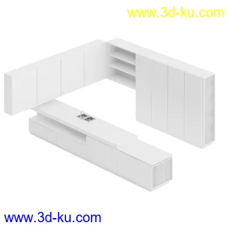厨房家具模型合集,组合柜,厨柜,组合家具等模型21个的图片