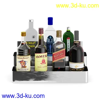 酒吧物品,洒柜,啤酒,酒杯,酒桶,吧台,水果,冰,搅拌机,开瓶器,酒吧椅,雪克壶,摇酒壶,酒等模型31个的图片