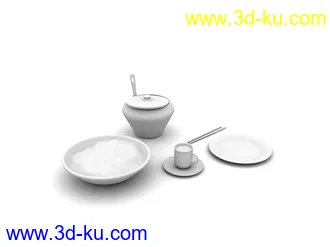 餐具模型,盛具模型,厨房物品模型合集共15个的图片