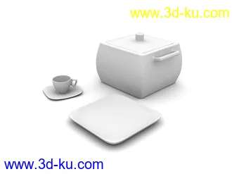 餐具模型,盛具模型,厨房物品模型合集共15个的图片