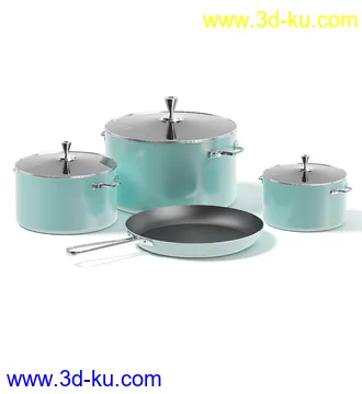 厨房物品模型,平底锅,碗架,碗,罐,碟,调味瓶,厨具,铲,勺子,酱油瓶,不锈钢锅等模型26个的图片