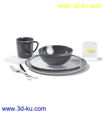 厨房物品模型,平底锅,碗架,碗,罐,碟,调味瓶,厨具,铲,勺子,酱油瓶,不锈钢锅等模型26个的图片