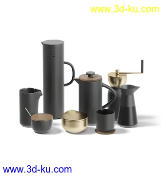 厨房物品模型,平底锅,碗架,碗,罐,碟,调味瓶,厨具,铲,勺子,酱油瓶,不锈钢锅等模型26个的图片14