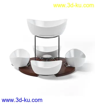 厨房物品模型,平底锅,碗架,碗,罐,碟,调味瓶,厨具,铲,勺子,酱油瓶,不锈钢锅等模型26个的图片18