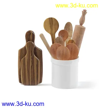 厨房物品模型,平底锅,碗架,碗,罐,碟,调味瓶,厨具,铲,勺子,酱油瓶,不锈钢锅等模型26个的图片20