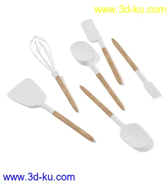 厨房物品模型,平底锅,碗架,碗,罐,碟,调味瓶,厨具,铲,勺子,酱油瓶,不锈钢锅等模型26个的图片21