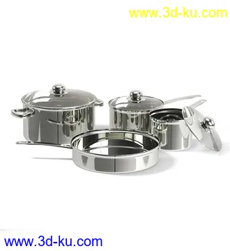 厨房物品模型,平底锅,碗架,碗,罐,碟,调味瓶,厨具,铲,勺子,酱油瓶,不锈钢锅等模型26个的图片26