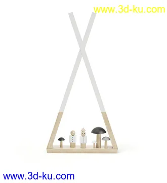 儿童家具模型,桌子,凳子,儿童床,婴儿床,小衣柜,置物架,书桌等模型31个的图片