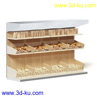 超市设备,超市商品,货架,货物,商品,杂货,收银机,安检机,食品,零售品,冷饮等超市物品模型40个的图片