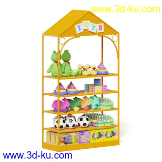 超市设备,超市商品,货架,货物,商品,杂货,收银机,安检机,食品,零售品,冷饮等超市物品模型40个的图片