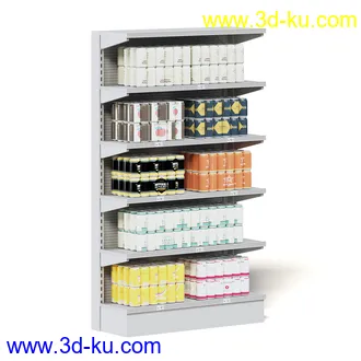 超市设备,超市商品,货架,货物,商品,杂货,收银机,安检机,食品,零售品,冷饮等超市物品模型40个的图片25