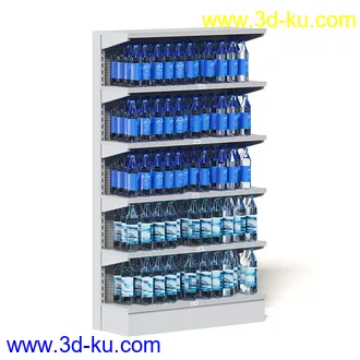 超市设备,超市商品,货架,货物,商品,杂货,收银机,安检机,食品,零售品,冷饮等超市物品模型40个的图片