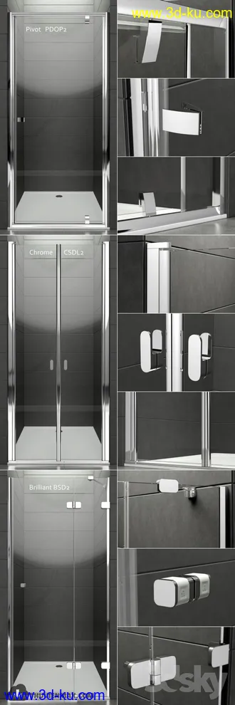 浴室模型,浴缸,洗脸盘,马桶等浴室模型合集的图片